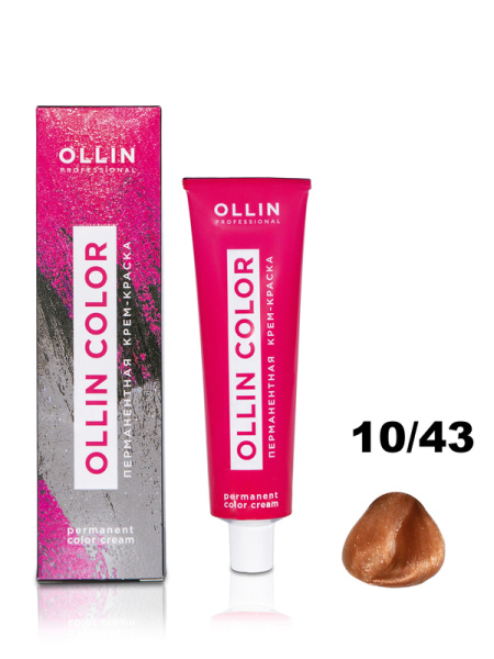 OLLIN COLOR 10/43 светлый блондин медно-золотистый 100 мл Перманентная крем-краска для волос