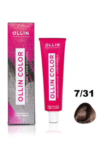 OLLIN COLOR  7/31 русый золотисто-пепельный 60мл Перманентная крем-краска для волос