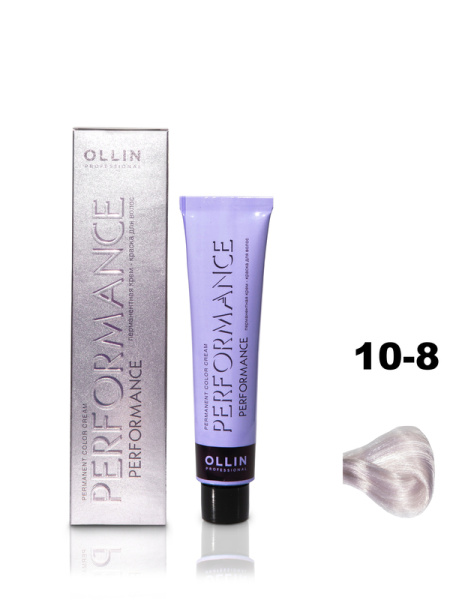 OLLIN PERFORMANCE 10/8 светлый блондин жемчужный 60мл Перманентная крем-краска для волос