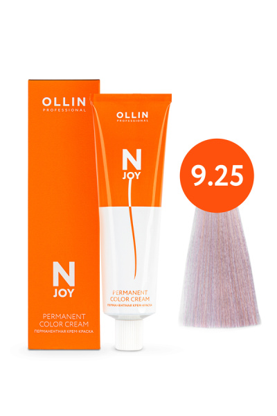 OLLIN "N-JOY"  9/25 - блондин фиолетово-махагоновый, перманентная крем-краска для волос 100мл 