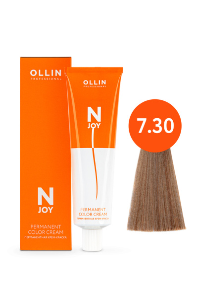 OLLIN "N-JOY"  7/30 – русый золотистый, перманентная крем-краска для волос 100мл 