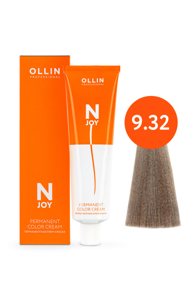 OLLIN "N-JOY"  9/32 – блондин золотисто-фиолетовый, перманентная крем-краска для волос 100мл 