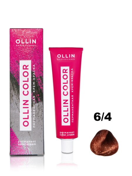 OLLIN COLOR  6/4 темно-русый медный 60мл Перманентная крем-краска для волос