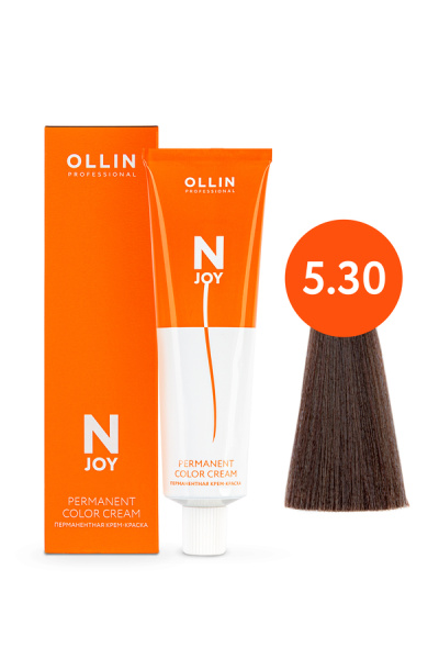 OLLIN "N-JOY"  5/30 – светлый шатен золотистый, перманентная крем-краска для волос 100мл 