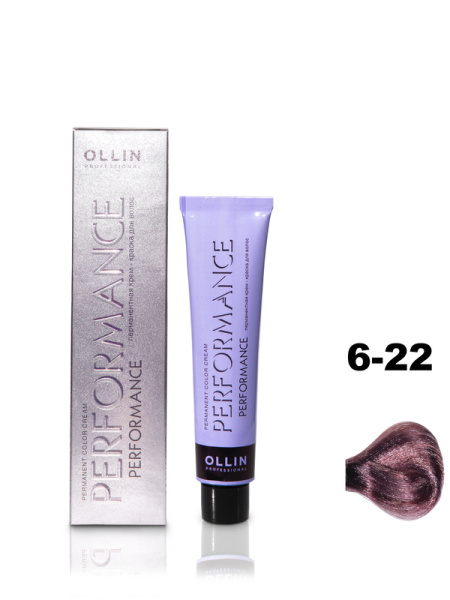 OLLIN PERFORMANCE  6/22 темно-русый фиолетовый 60мл Перманентная крем-краска для волос