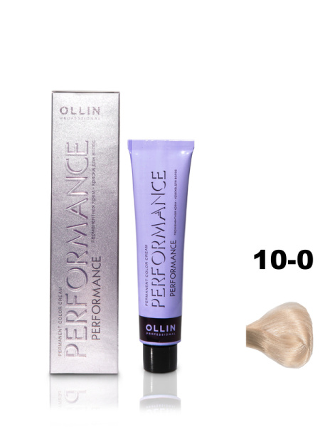 OLLIN PERFORMANCE 10/0 светлый блондин 60мл Перманентная крем-краска для волос