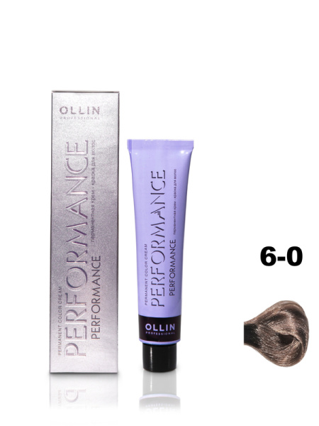 OLLIN PERFORMANCE  6/0 темно-русый 60мл Перманентная крем-краска для волос