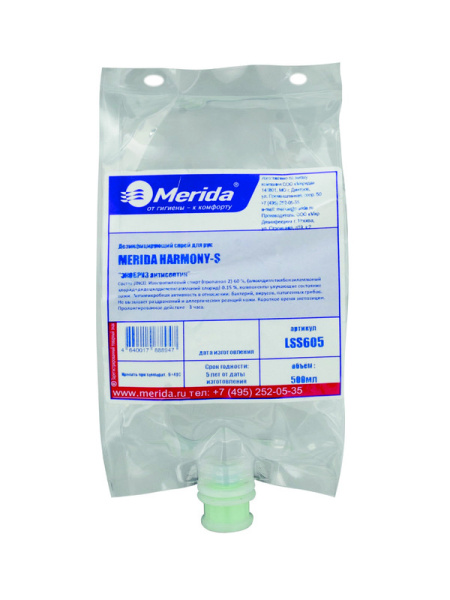 LSS605 Антисептический спрей для рук MERIDA HARMONY-S ЭКОБРИЗ (картридж 500мл)