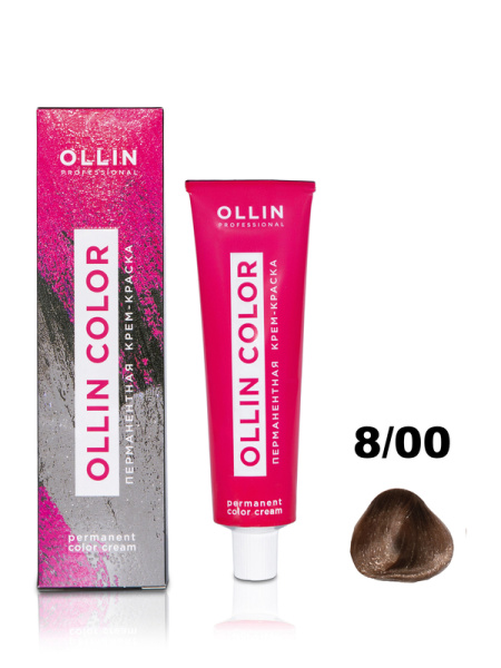 OLLIN COLOR  8/00 светло-русый глубокий 100 мл Перманентная крем-краска для волос