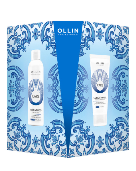 OLLIN PROFESSIONAL НАБОР ДЛЯ ДВОЙНОГО УВЛАЖНЕНИЯ ВОЛОС (Шампунь увлажняющий 250мл, Кондиционер двойн