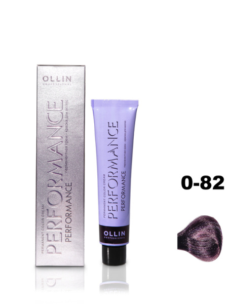 OLLIN PERFORMANCE  0/82 сине-фиолетовый 60мл Перманентная крем-краска для волос