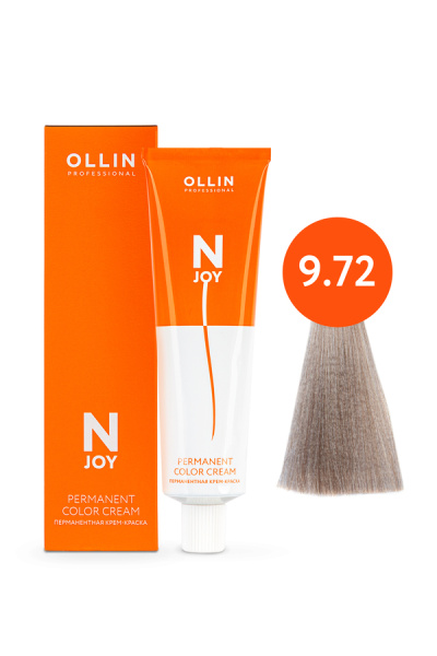 OLLIN "N-JOY"  9/72 – блондин коричнево-фиолетовый, перманентная крем-краска для волос 100мл 