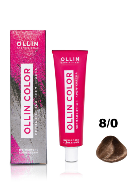 OLLIN COLOR  8/0 светло-русый 60мл Перманентная крем-краска для волос