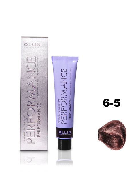 OLLIN PERFORMANCE  6/5 темно-русый махагоновый 60мл Перманентная крем-краска для волос