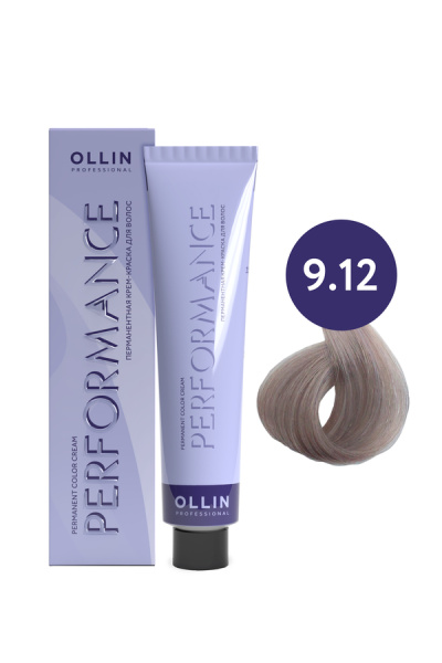 OLLIN PERFORMANCE  9/12 блондин пепельно-фиолетовый 60мл Перманентная крем-краска для волос