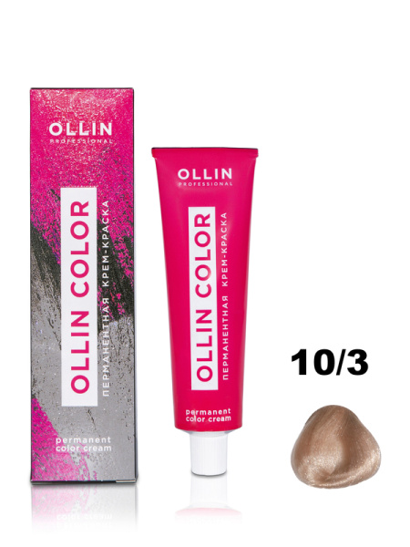 OLLIN COLOR 10/3 светлый блондин золотистый 100 мл Перманентная крем-краска для волос