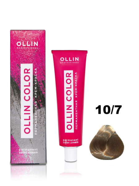 OLLIN COLOR 10/7 светлый блондин коричневый 100 мл Перманентная крем-краска для волос