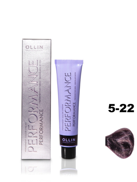 OLLIN PERFORMANCE  5/22 светлый шатен фиолетовый 60мл Перманентная крем-краска для волос